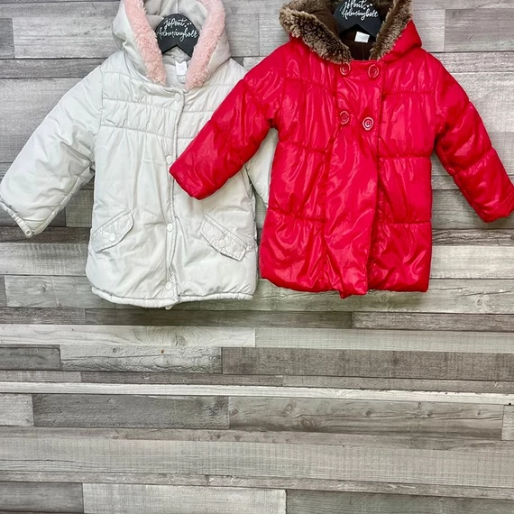 F&F, Babyclub fehér piros kislány kabát szett 92