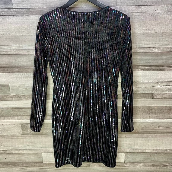 H&M fekete flitteres alkalmi ruha 40