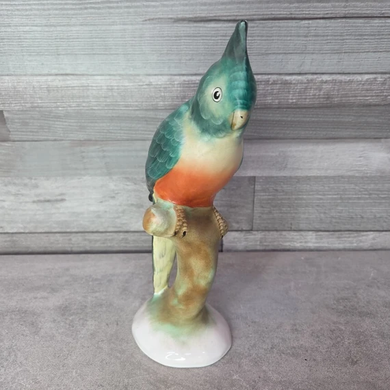 Bodrogkeresztúri porcelán papagáj figura