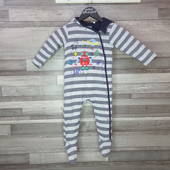 Bluezoo csíkos kisfiú kezeslábas, 18-24 hó
