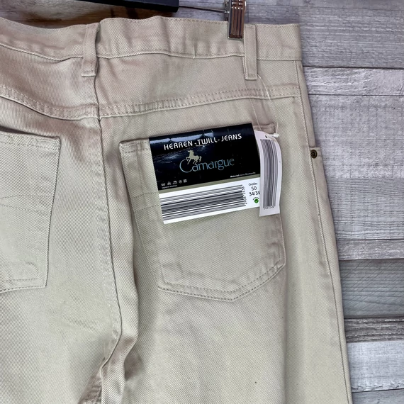 Camargue Herren Twill-Jeans férfi bézs farmernadrág 50