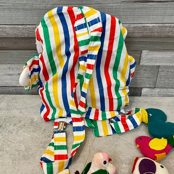 Retro kislány hátizsák kézműves madarakkal