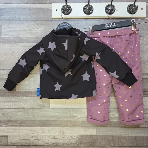 Nono Pantalon és Ergee kislány kabát és bélelt nadrág szett csillagos mintával, 80