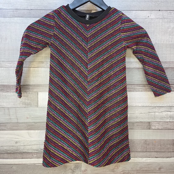 H&M és Girls szőrmés mellény és csillogós ruha kislány szett, 104