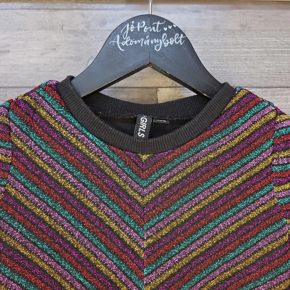 H&M és Girls szőrmés mellény és csillogós ruha kislány szett, 104