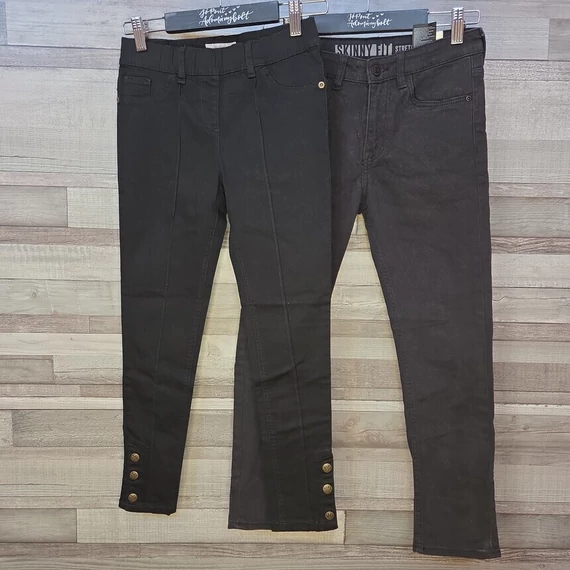 H&M és Next kislány fekete farmernadrág szett, 140