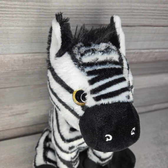 Plüss csillogó szemű zebra figura