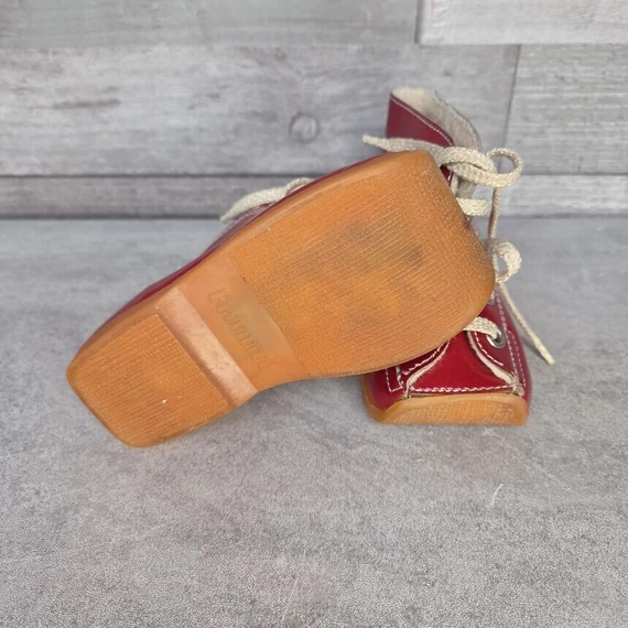 Vintage Brummel piros lakkbőr hatású cipő, 13