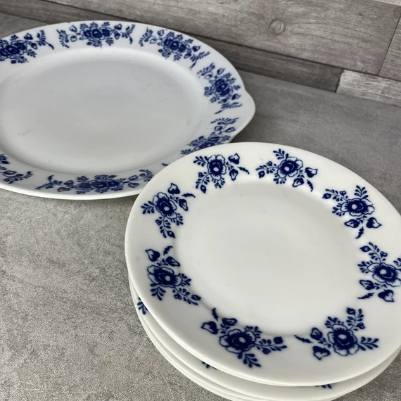 Iris Club Romania porcelán süteményes tál és tányér szett