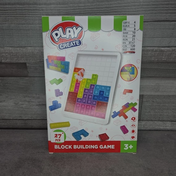 Pepco tetriszes építőjáték saját dobozában