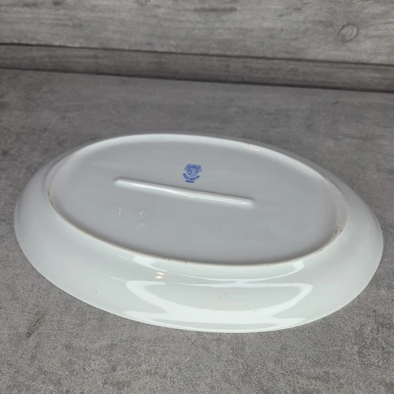 Alföldi porcelán pasztell rózsaszín virágos ovális kínáló tányér