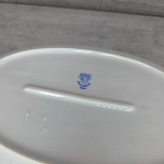 Alföldi porcelán pasztell rózsaszín virágos ovális kínáló tányér