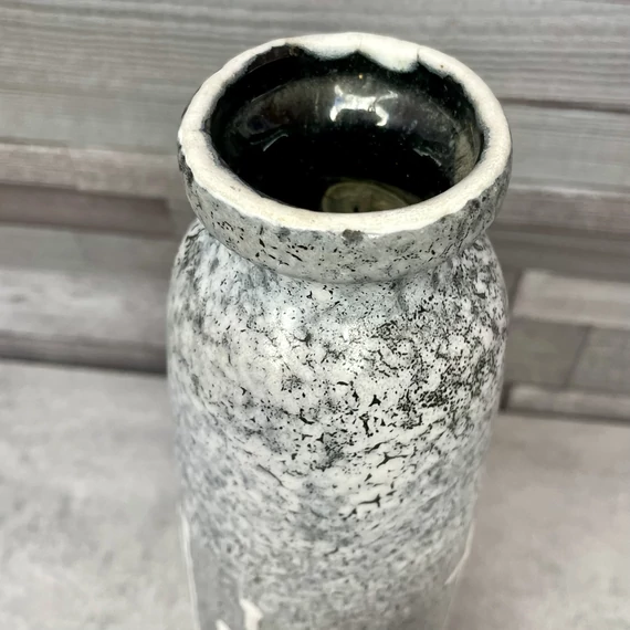 Majoros János retro mázas szürke kerámia váza