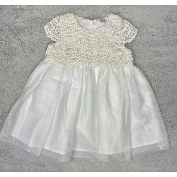 F&F fehér csipkés kislány alkalmi ruha 9-12 hó
