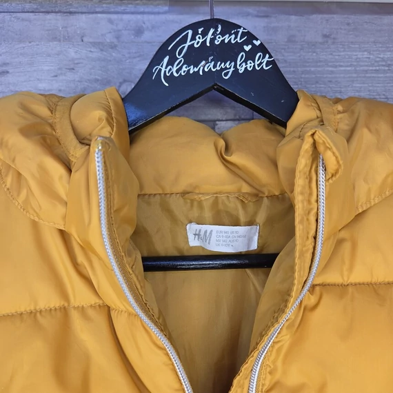 H&M kapucnis okkersárga gyerek pufikabát, 140