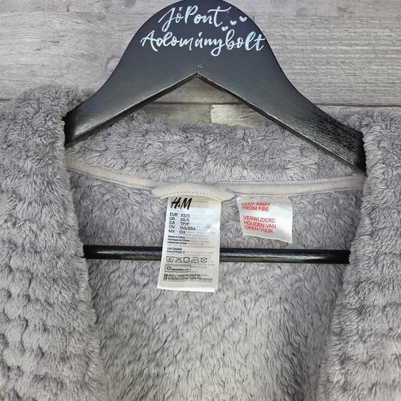 H&M puha szürke női fürdőköntös, XS-S