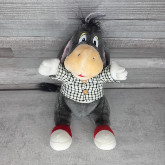 Bumi kockás inges plüss szamár figura