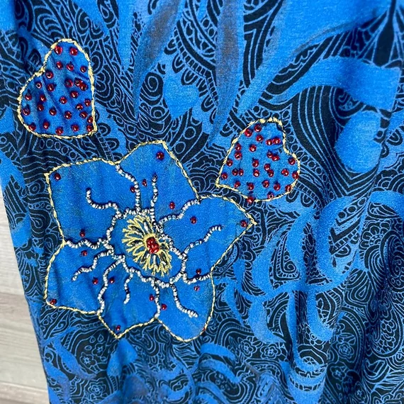 Desigual fekete-kék mintás női ruha XS