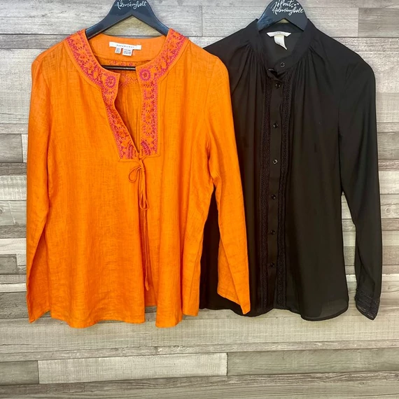 Zara narancssárga, H&M fekete felső szett M-L