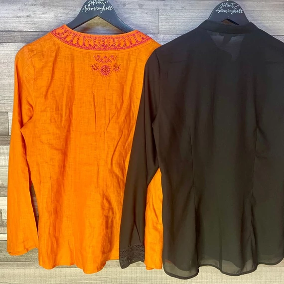 Zara narancssárga, H&M fekete felső szett M-L