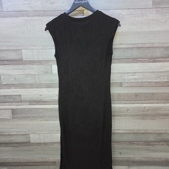 Shein ujjatlan oldalt sliccelt fekete női ruha, XS