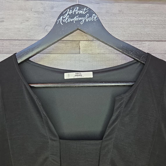 Mango fekete lenge anyagú női ruha, tunika, L