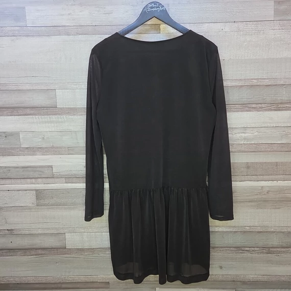 Mango fekete lenge anyagú női ruha, tunika, L