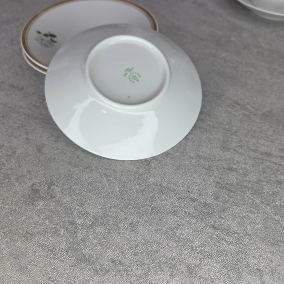 Hollóházi porcelán virágmintás kávéskészlet