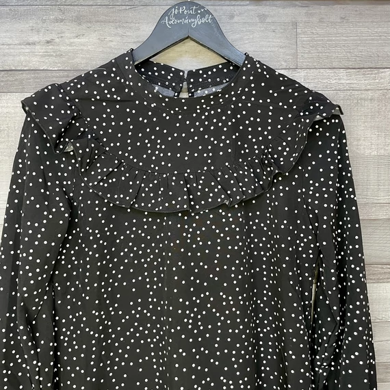 Shein fekete-fehér pöttyös női ruha S