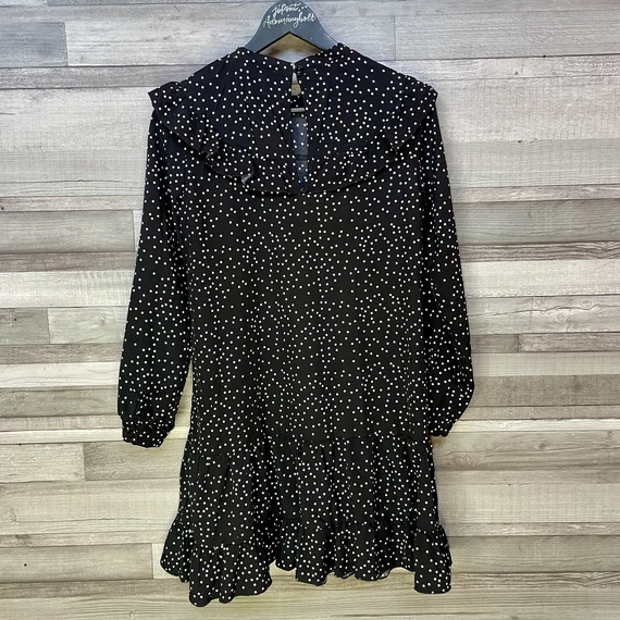 Shein fekete-fehér pöttyös női ruha S