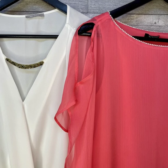 Orsay fehér, korall színű blúz szett 44