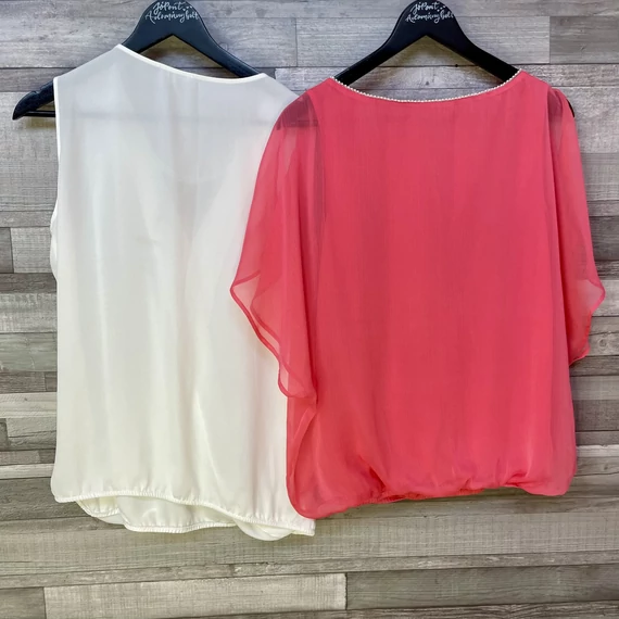 Orsay fehér, korall színű blúz szett 44