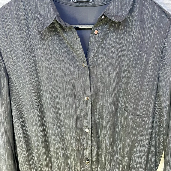 Mohito fekete csillogós pliszírozott midi ruha 42