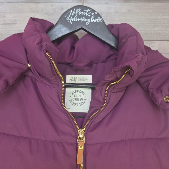 H&M lila kamaszlány mellény levehető szőrmés kapucnival, 14 év