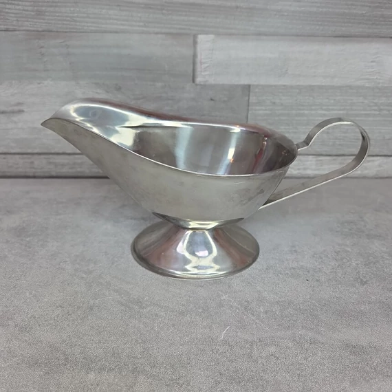 Retro rozsdamentes acél szószos tál talppal