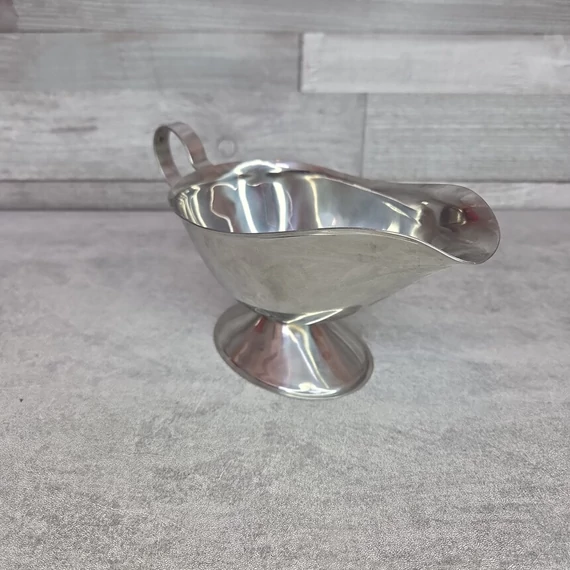 Retro rozsdamentes acél szószos tál talppal