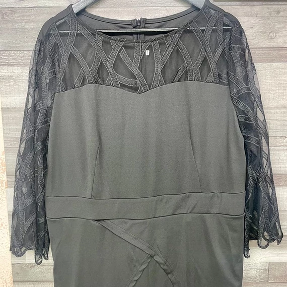 Fekete bő szárú alkalmi overál plus size 44-46