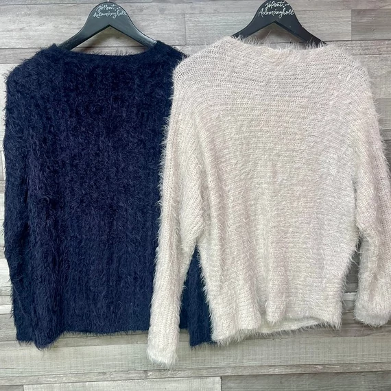 Esmara sötétkék, Reserved Fehér puha bolyhos pulóver szett S-M