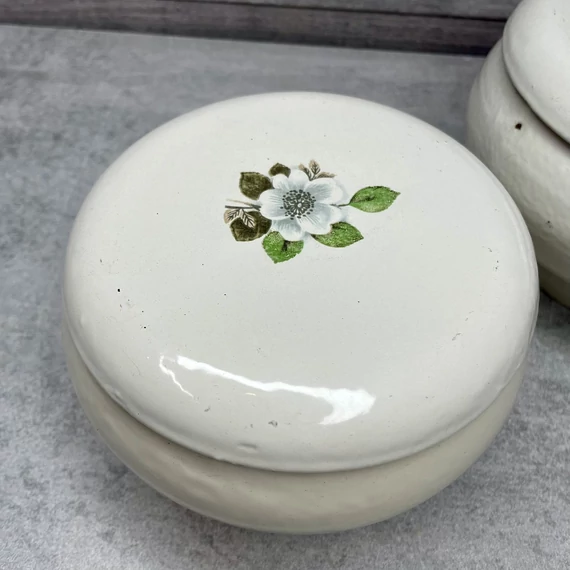 Vintage zomános virágmintás edény szett