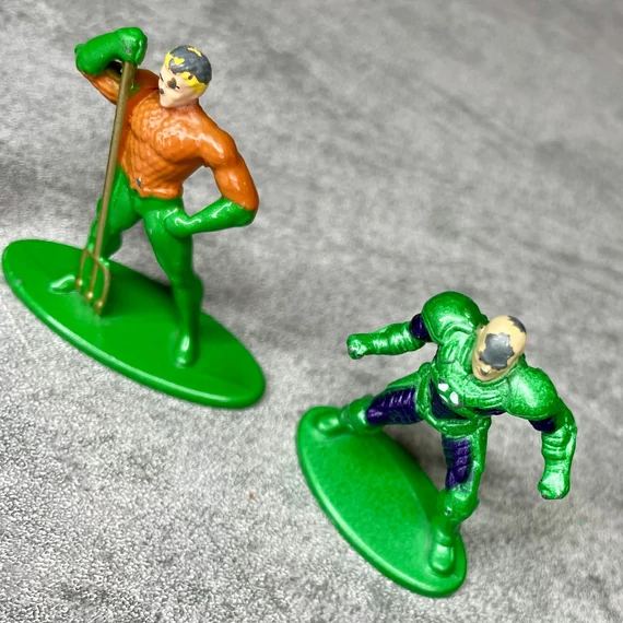 Vintage TM&DC Comics Superman, Superwoman, Batman, Aquaman, Lex Luthor ritka játékfigura szett