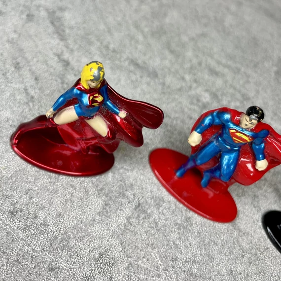 Vintage TM&DC Comics Superman, Superwoman, Batman, Aquaman, Lex Luthor ritka játékfigura szett