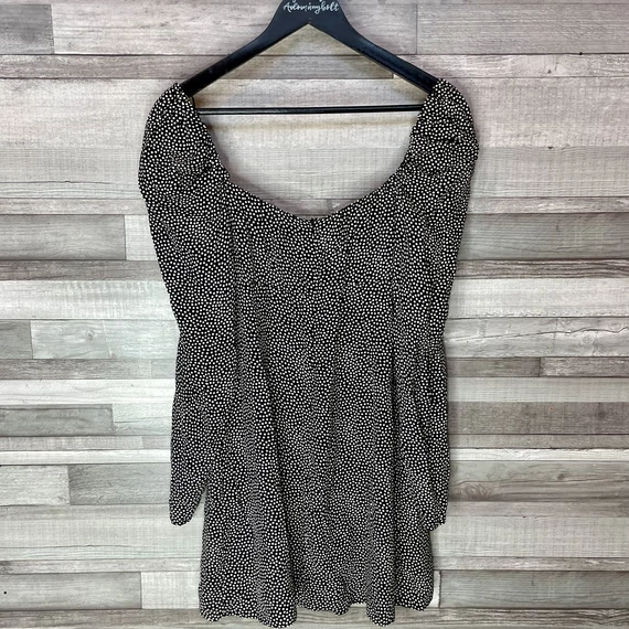 Zara fekete fehér pöttyös ruha L