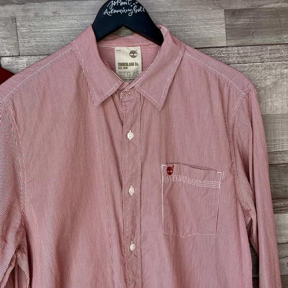 Timberland piros-fehér csíkos, Olymp bordó ing szett M