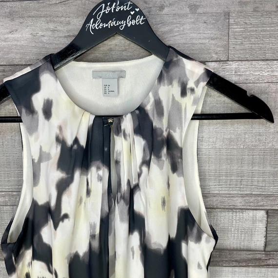 H&M fekete mintás lenge női ruha 36