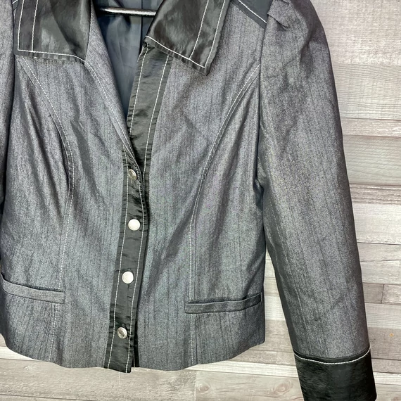 Szöszy Fashion sötétszürke-fekete női blézer 38