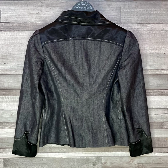 Szöszy Fashion sötétszürke-fekete női blézer 38