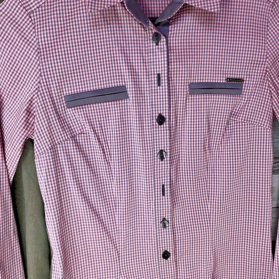 H&M khakizöld laza ing, Rouge kockás rózsaszín blúz 36 szett