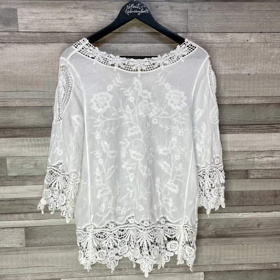 Italy fehér csipkés nyári lenge felső one size M-XL