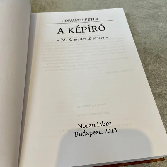 Horváth Péter: A képíró, könyv