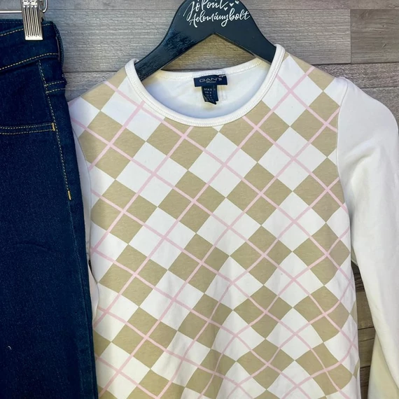 Skinny Ankle Regular Waist sötétkék farmernadrág 27, Gant fehér-barna-rózsaszín hosszú ujjú felső S szett